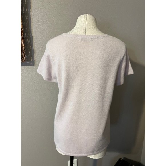 InCashmere In Cashmere Sweater Top XL Extra Large Short Sleeve Crystals $195 - Picture 2 of 6